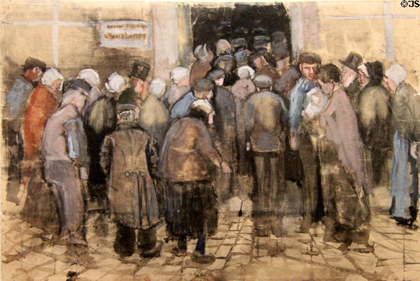 The poor & money watercolor (1882) by Vincent van Gogh at Van Gogh Museum. Amsterdam, NL.