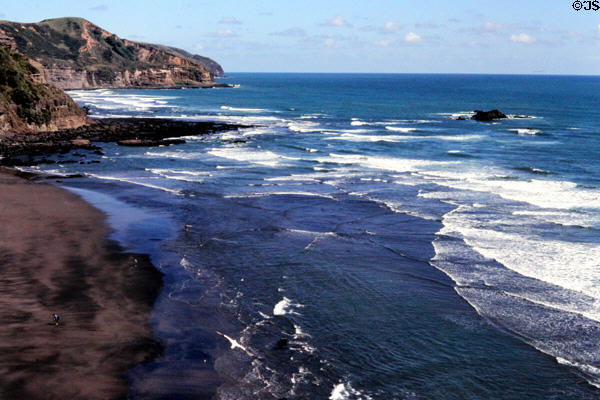 Waves on Muriwai Beach. New Zealand.
