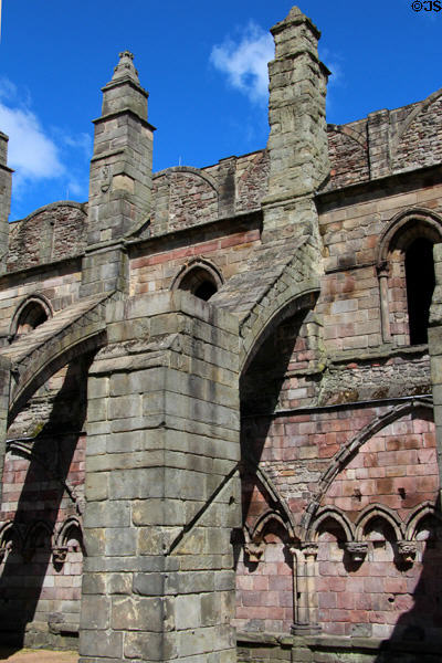 Ruins of Holyrood Abbey founded in 1128 & expanded to maximum size c1500. Edinburgh, Scotland.