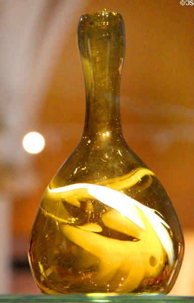 Clutha glass carafe (c1890) by Christopher Dresser made by James Couper & Sons of Glasgow at National Museum of Scotland. Edinburgh, Scotland.