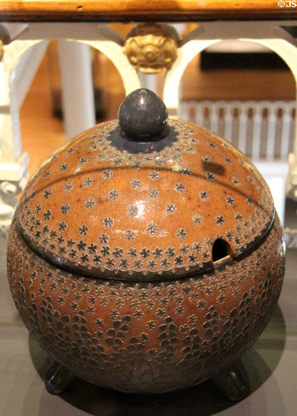 Jugendstil stoneware punchbowl (1902-4) by Richard Riemerschmid of Munich, Germany at National Museum of Scotland. Edinburgh, Scotland.
