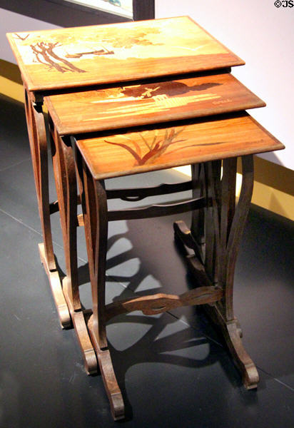Art Nouveau tables (c1910) by Gallé of Nancy, France at National Museum of Scotland. Edinburgh, Scotland.