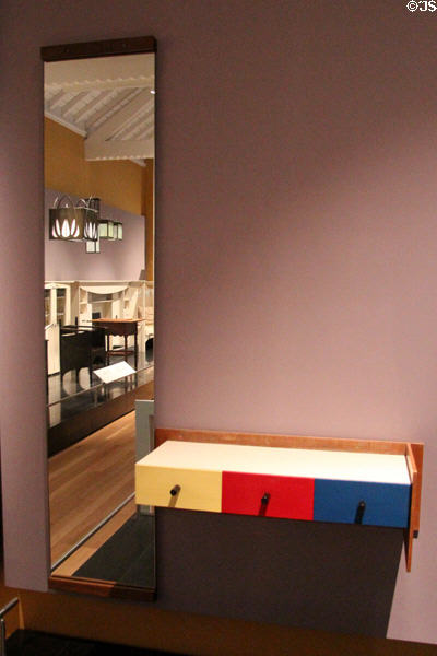 Bauhaus dressing table with mirror (1925) by Marcel Breuer at National Museum of Scotland. Edinburgh, Scotland.