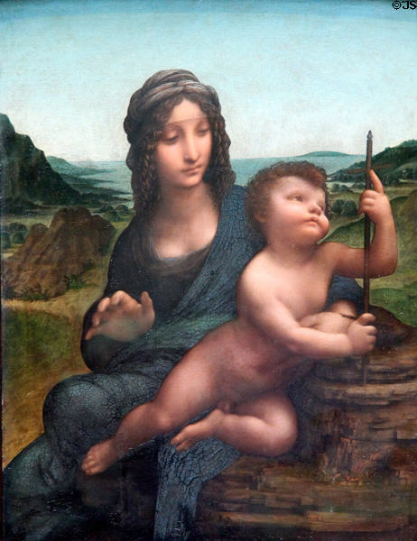 Madonna of the Yarnwinder painting (c1501) by Filippino Lippi at National Gallery of Scotland. Edinburgh, Scotland.