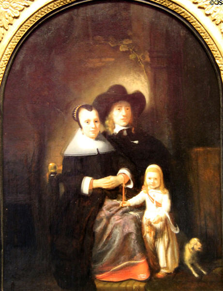Dutch Family Group painting (c1655) by Nicolaes Maes at National Gallery of Scotland. Edinburgh, Scotland.