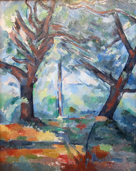 Big Trees painting (c1902-4) by Paul Cézanne at National Gallery of Scotland. Edinburgh, Scotland.