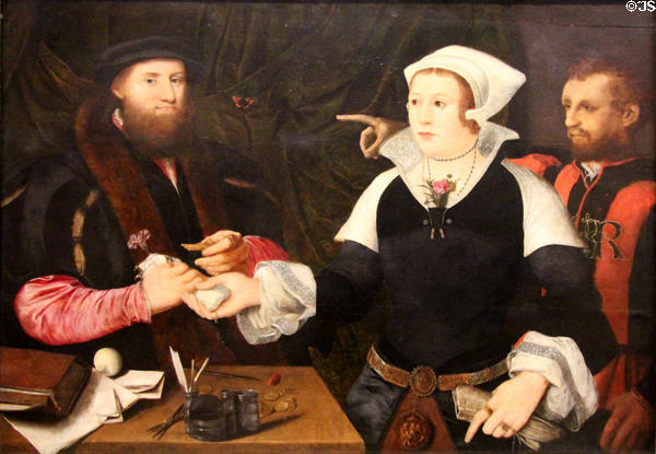 Queen Margaret Tudor (1489-1541) (daughter of Henry VII & Queen of James IV & Regent of Scotland for her infant son James V) painting (1535-40) by unknown at National Portrait Gallery of Scotland. Edinburgh, Scotland.