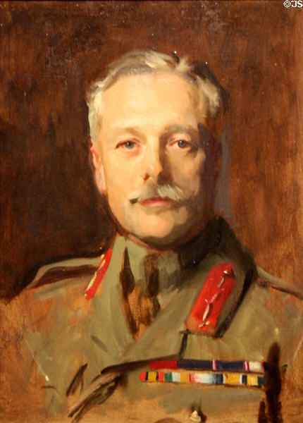 General Douglas Haig portrait (1919 & 22) by John Singer Sargent at National Portrait Gallery of Scotland. Edinburgh, Scotland.