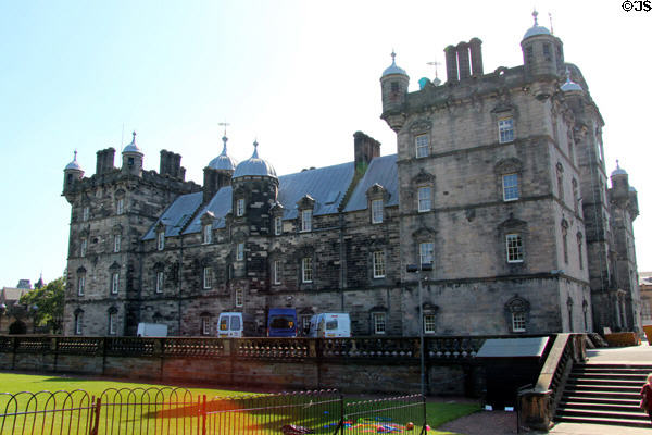 Lauriston Place (George Heriot's School) (1628-93) seen from Greyfriars Kirk yard. Edinburgh, Scotland. Style: Scots Renaissance.