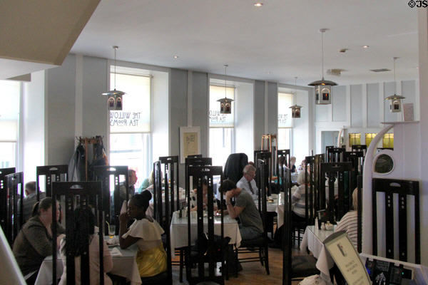 Recreated Miss Cranston's Willow Tea Rooms after Charles Rennie Mackintosh. Glasgow, Scotland.