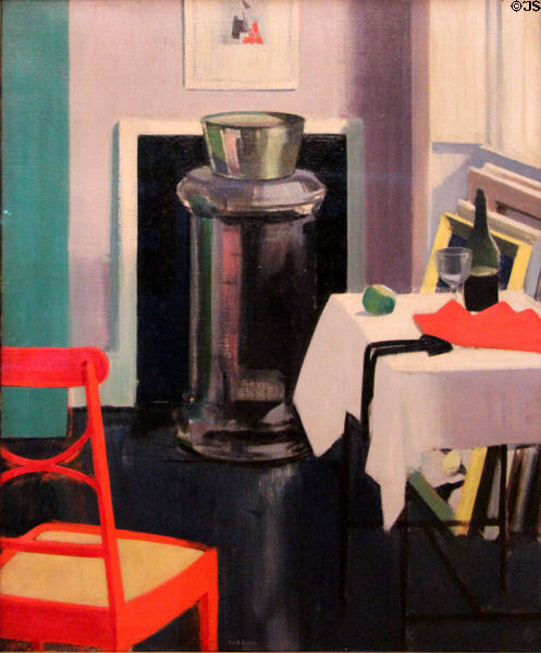 Studio Interior painting (c1923) by Francis Campbell Boileau Cadell of Scottish Colourists at Hunterian Art Gallery. Glasgow, Scotland.