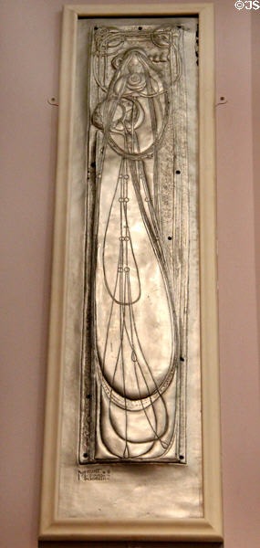 Ingram Street Tearoom lead panel (1900-1) by Margaret Macdonald Mackintosh at Kelvingrove Art Gallery. Glasgow, Scotland.
