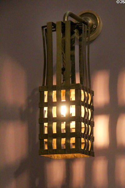 Ingram Street Oak Room pendant lamp (1907) by Charles Rennie Mackintosh at Kelvingrove Art Gallery. Glasgow, Scotland.