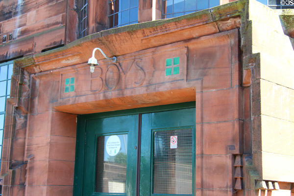 Boys entrance at Scotland Street School. Glasgow, Scotland.