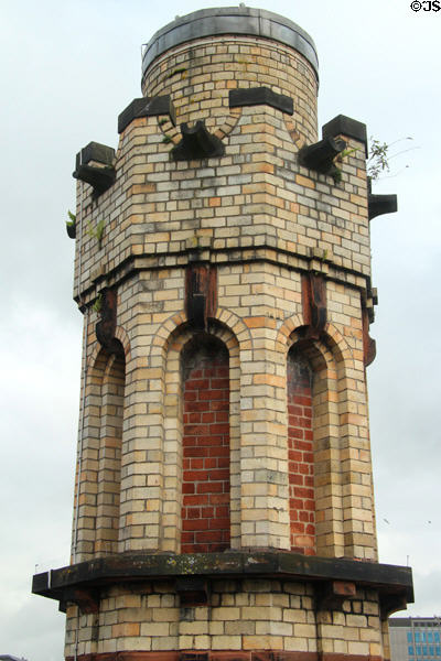 Brick tower atop Mackintosh's Glasgow Herald Building. Glasgow, Scotland.