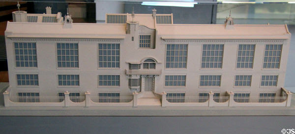 Model of Glasgow School of Art (1896-9 & 1907-9) (16 Renfrew St.) by Charles Rennie Mackintosh at The Lighthouse. Glasgow, Scotland.