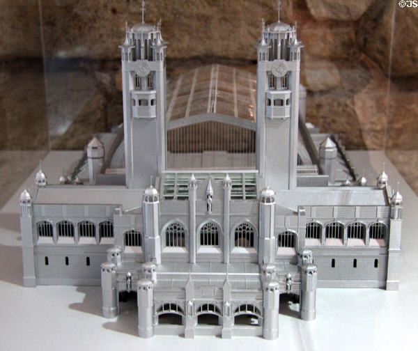 Model of unbuilt Railway Terminus (1892) by Charles Rennie Mackintosh at The Lighthouse. Glasgow, Scotland.