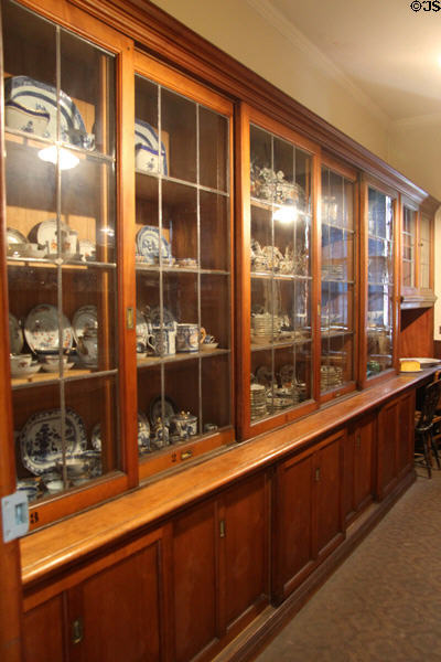 China closet in housekeeping area at Pollok House. Glasgow, Scotland.