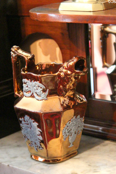 Lustreware pitcher at Tenement House museum. Glasgow, Scotland.