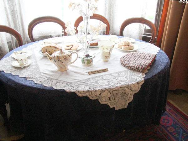 Dining table at Tenement House museum. Glasgow, Scotland.