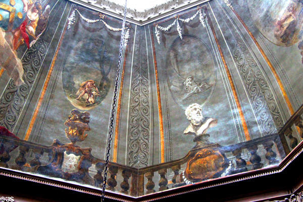 Restored painting of Hercules at Troy on cupola at Hopetoun House. Queensferry, Scotland.