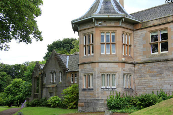 Back extensions with octagonal room of library at Lauriston Castle. Edinburgh, Scotland.
