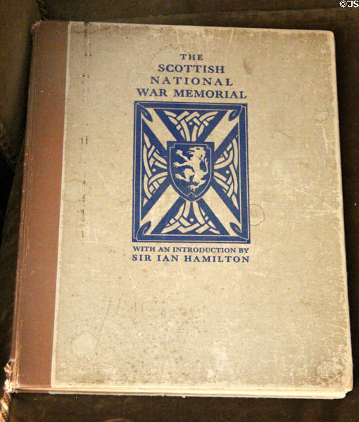 Book marking the opening of Scottish National War Memorial with intro by Sir Ian Hamilton at Kellie Castle. Pittenweem, Scotland.