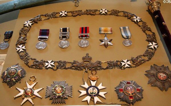 Medals (1840-80s) of Field Marshal Sir Patrick Grant at Fort George Highlanders' Museum. Fort George, Scotland.
