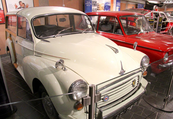 Morris Traveller car (1970) by British Leyland Motor Corp. at Ulster Transport Museum. Belfast, Northern Ireland.