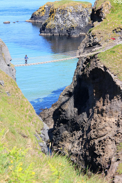 Carrick-a-Rede Rope Bridge on Antrim Coast. Northern Ireland.
