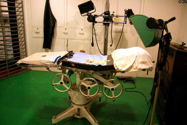 Operating table aboard Battleship Alabama. Mobile, AL.