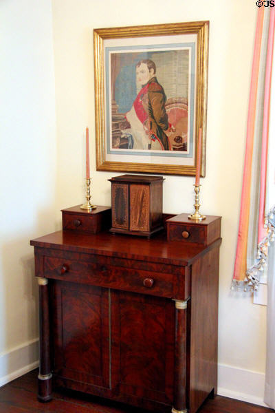 Sideboard under image of Napoleon at Conde-Charlotte Museum. Mobile, AL.