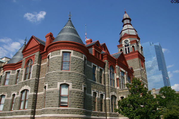 Pulaski County Courthouse (1889). Little Rock, AR. Style: Victorian Romanesque. Architect: Maximilian A. Orlopp, Jr.. On National Register.