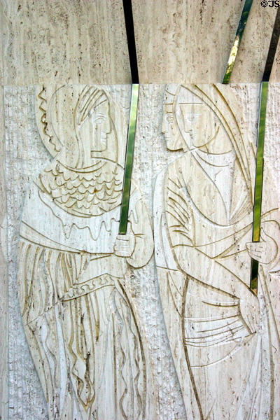 Relief details of female figures in lobby of Arkansas State Supreme Court. Little Rock, AR.