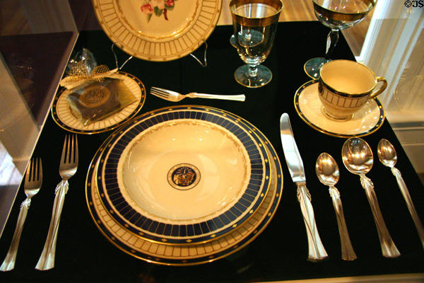Arkansas Governor's mansion china in Old State House Museum. Little Rock, AR.