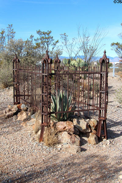 Fenced grave at Boothill Cemetery. Tombstone, AZ.