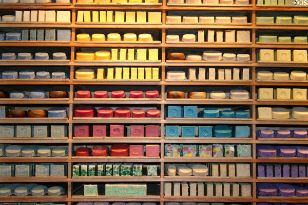Soap & candle selection in shop on Cannery Row. Monterey, CA.