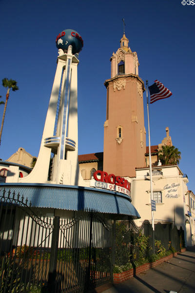 Crossroads of the World (1936) (6671 Sunset Blvd.). Hollywood, CA. Style: Streamline Moderne. Architect: Robert V. Derrah. On National Register.