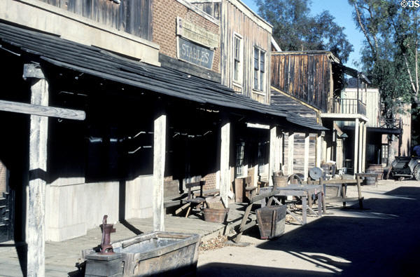 Frontier western town movie set at Universal Studios. Universal City, CA.