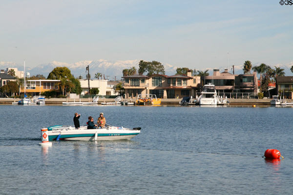 Homes along inlet at Seal Beach. Long Beach, CA.