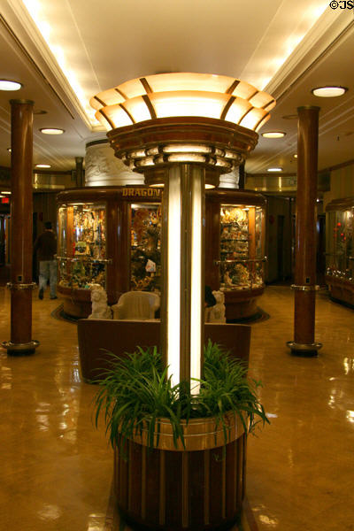 Art Deco Main Hall on Promenade Deck of Queen Mary. Long Beach, CA.