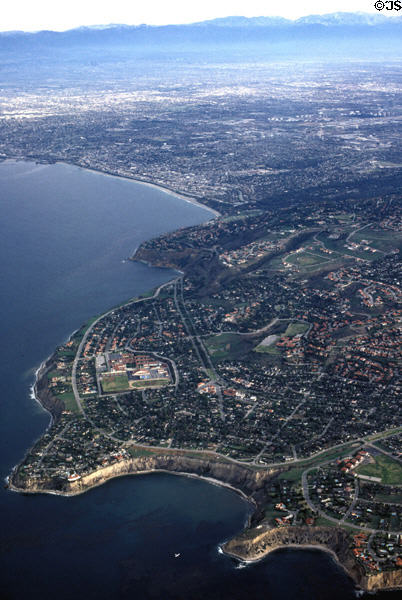 Palos Verdes from air looking north. CA.