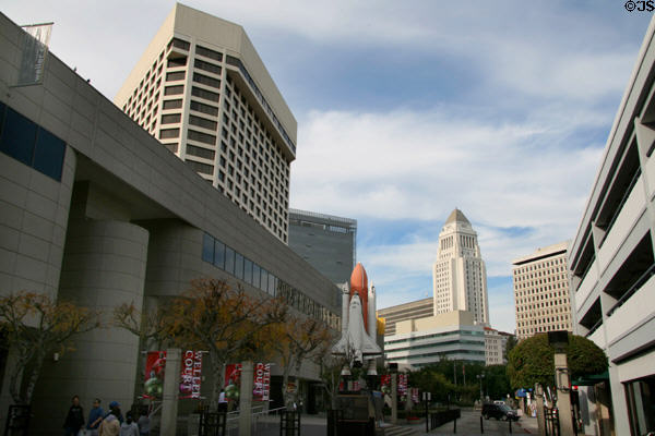 Weller Court with model of Space Shuttle in Japantown. Los Angeles, CA.