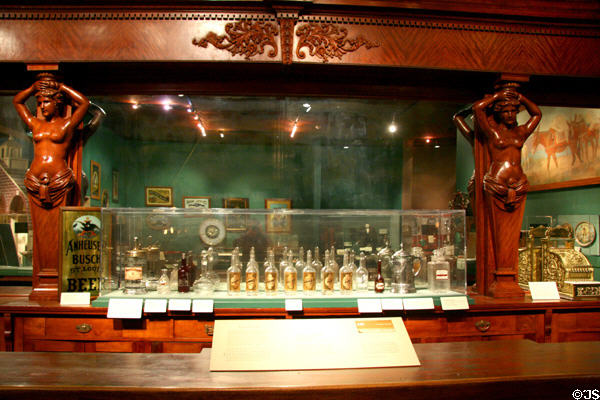 Carved saloon bar at Autry National Center. Los Angeles, CA.