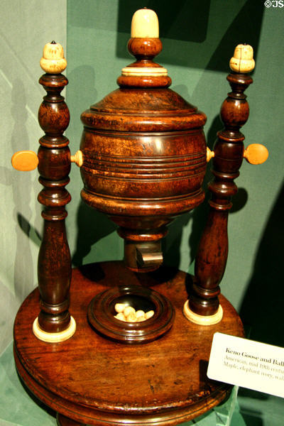Keno numbers machine called a Goose (late 19thC) at Autry National Center. Los Angeles, CA.