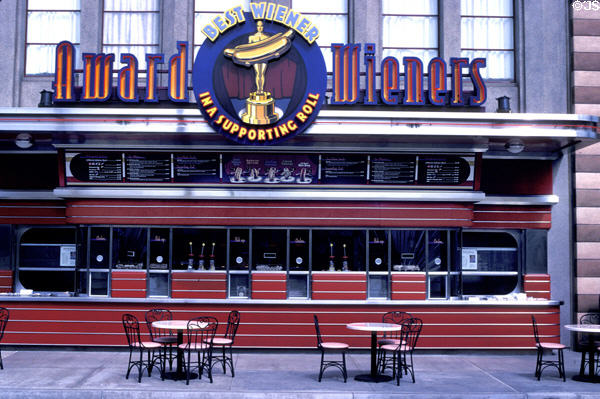 Award Wieners hot dog diner on Hollywood Pictures Backlot at Disney's California Adventure . Anaheim, CA.