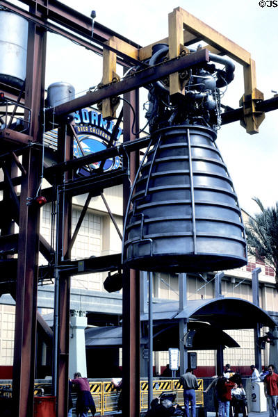 Rocket engine outside Soarin' Over California ride at Disney's California Adventure . Anaheim, CA.