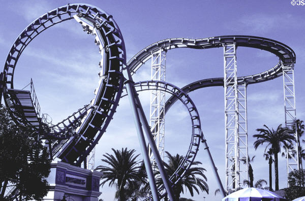 Boomerang roller coaster at Knott's Berry Farm. Buena Park, CA.