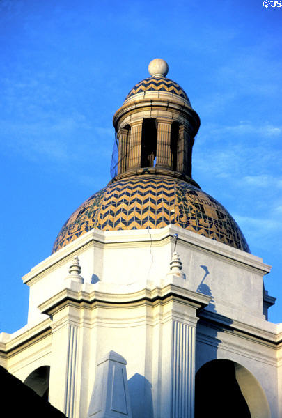Santa Fe Depot (1915) tower & dome. San Diego, CA. Style: Mission Revival. Architect: Bakewell & Brown.