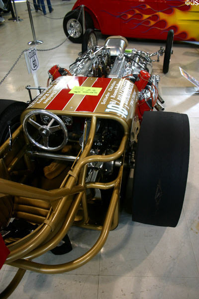 Recreation of dragster "Two Thing" (1960s) at San Diego Automotive Museum. San Diego, CA.